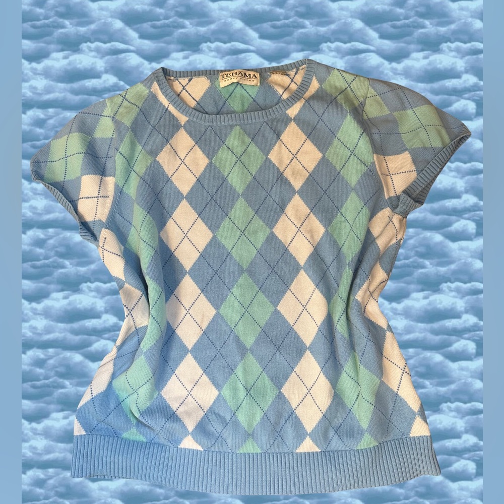 Y2K Diamond plaid large shirt